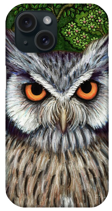 Owl iPhone Case featuring the painting White Faced Woodland Scops by Amy E Fraser