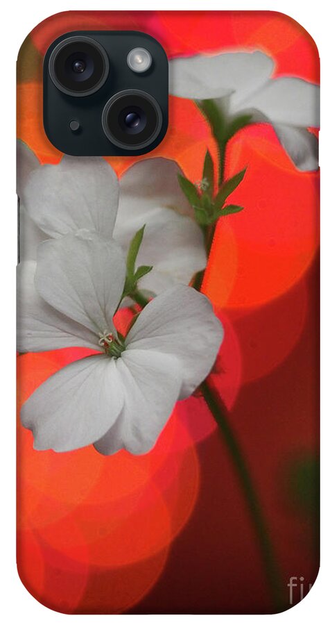 Color iPhone Case featuring the photograph White Geraniums On A Winter Day 10 by Dorothy Lee