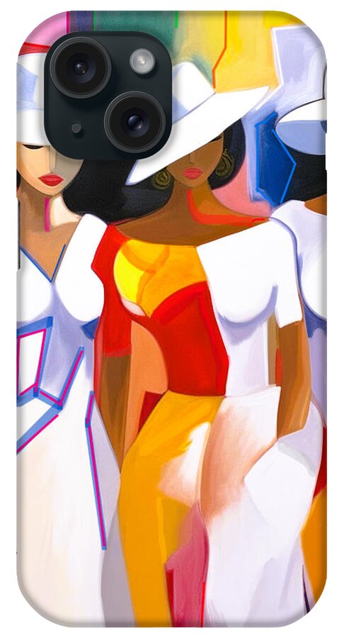 Women iPhone Case featuring the painting White Hats II Art Print by Crystal Stagg
