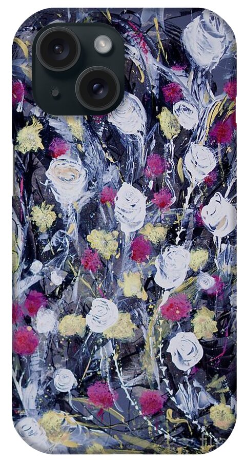 White Roses iPhone Case featuring the painting White Rose Bunch by Patty Donoghue