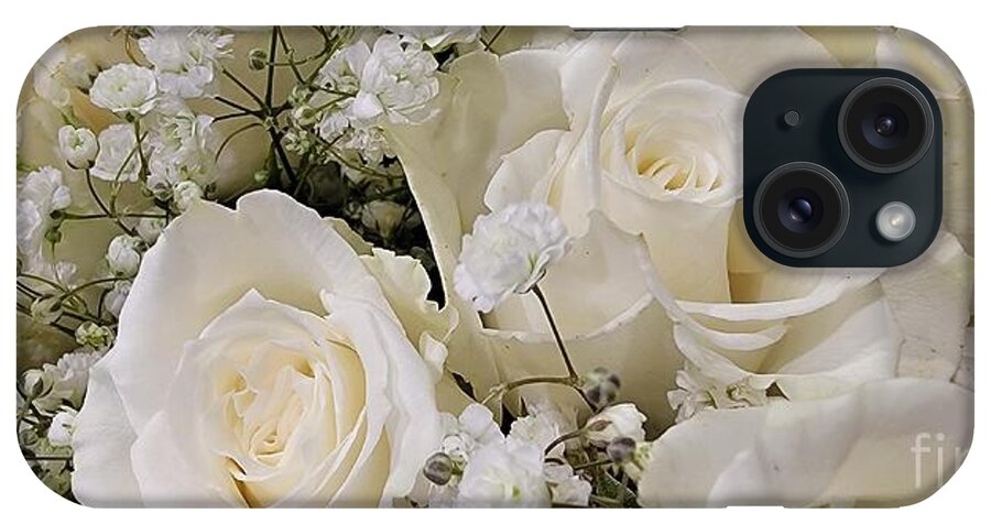  I Captured This Bouquet Of White Roses iPhone Case featuring the photograph White Roses by Jeannie Rhode