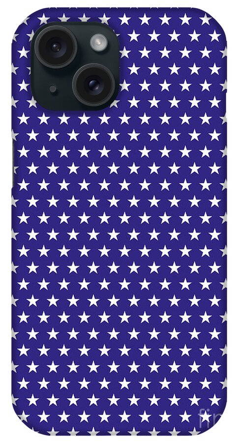 Abstract iPhone Case featuring the photograph White stars on blue background by Amanda Mohler