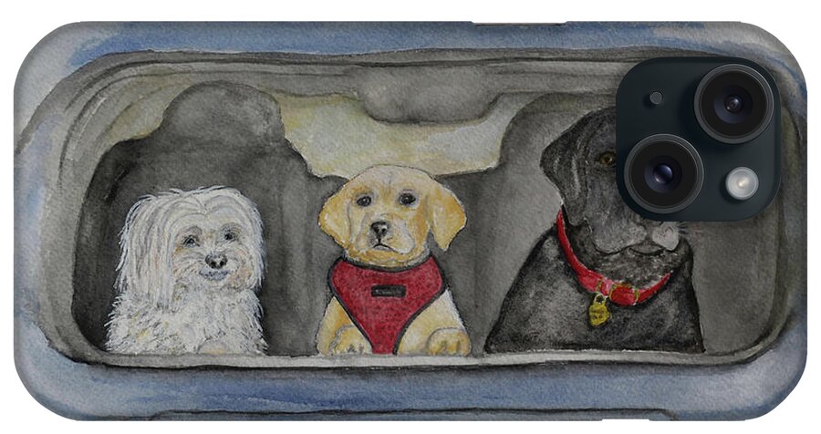 Dog iPhone Case featuring the painting Who Wants to go for a Ride? by Shirley Dutchkowski