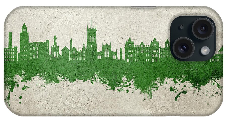 Wigan iPhone Case featuring the digital art Wigan England Skyline #79 by Michael Tompsett