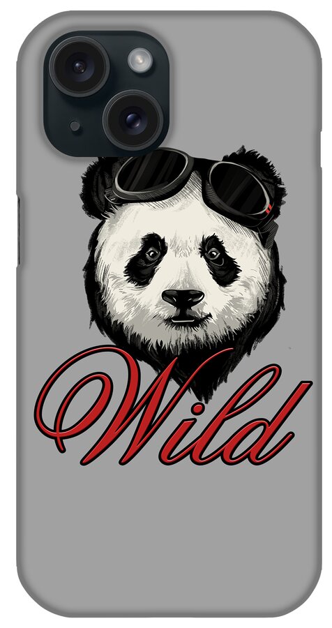Animals iPhone Case featuring the drawing Wild Panda by Donald Lawrence