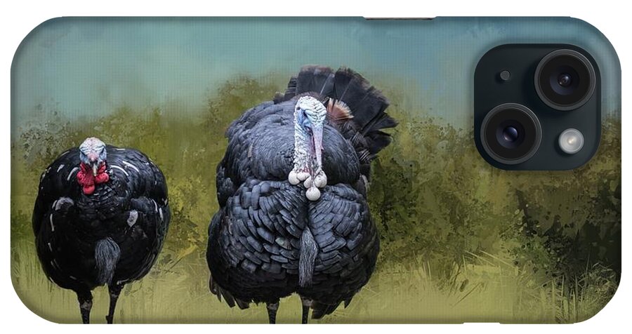 Couple iPhone Case featuring the photograph Wild Turkeys Walking by Eva Lechner