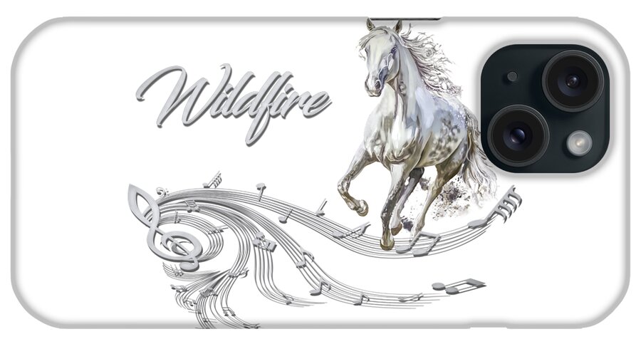 Horse iPhone Case featuring the mixed media Wildfire Dream Horse Art 1 by Walter Herrit