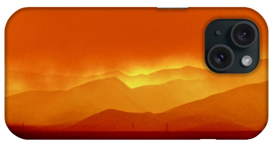 Abstraction iPhone Case featuring the photograph Wildfire Skyline From Passing Car by Amelia Racca