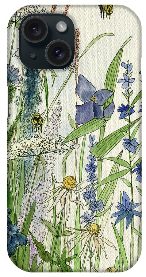 Wildflower Print iPhone Case featuring the painting Wildflowers by Laurie Rohner