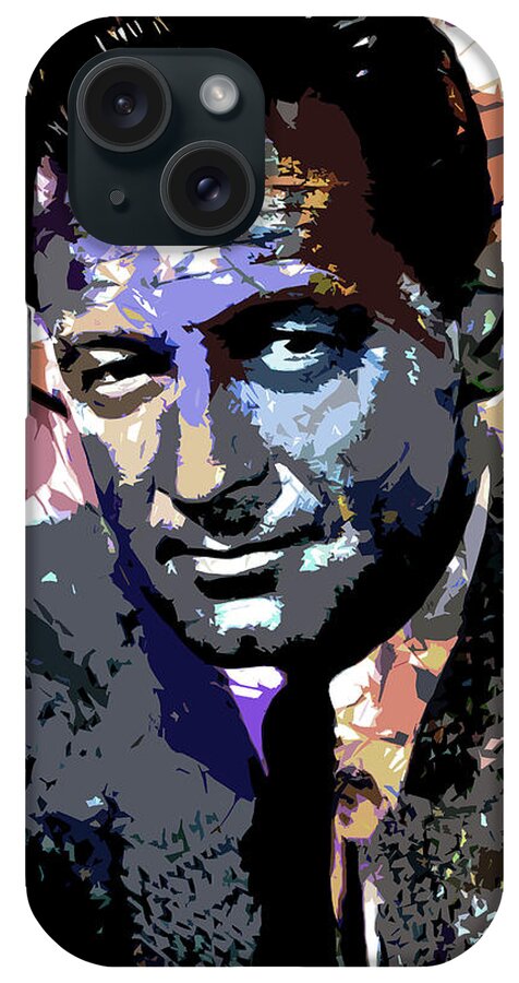 William Holden iPhone Case featuring the digital art William Holden psychedelic portrait by Movie World Posters