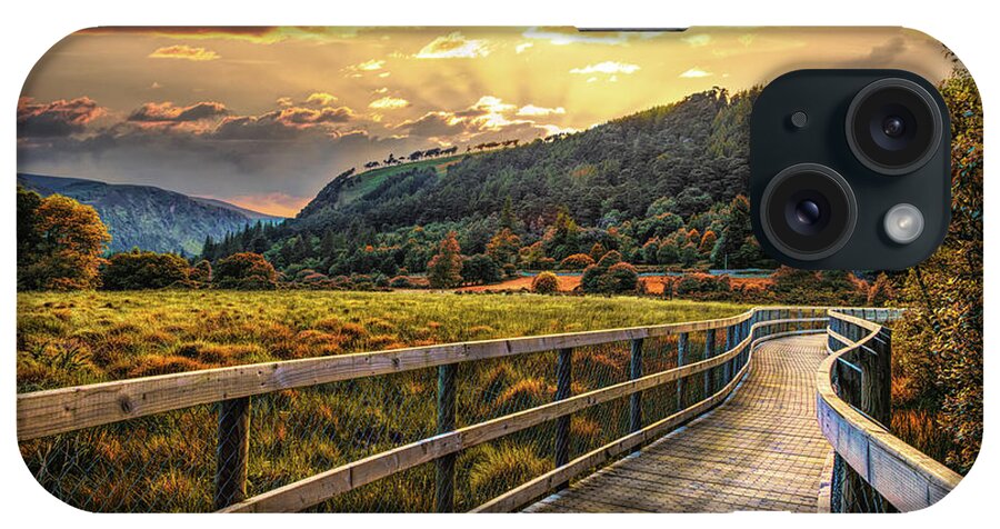 Clouds iPhone Case featuring the photograph Winding Through the Glendalough Valley in Autumn by Debra and Dave Vanderlaan