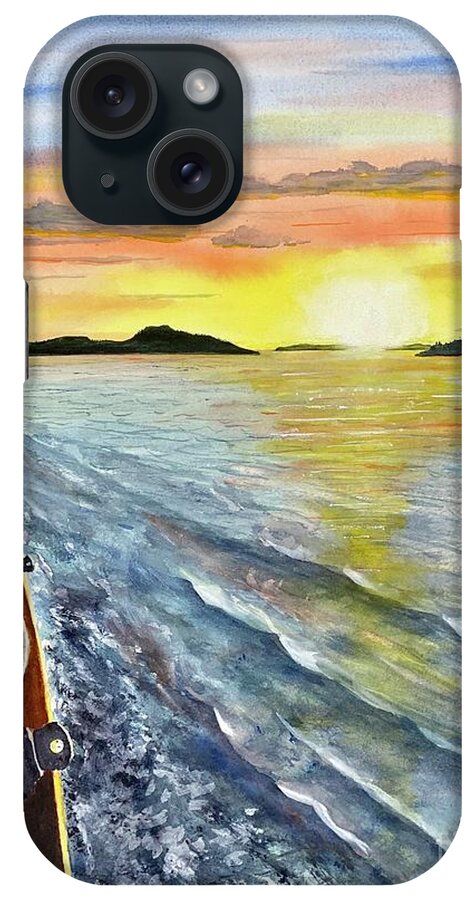 Sailing iPhone Case featuring the painting Windjammer Sunset by Joseph Burger