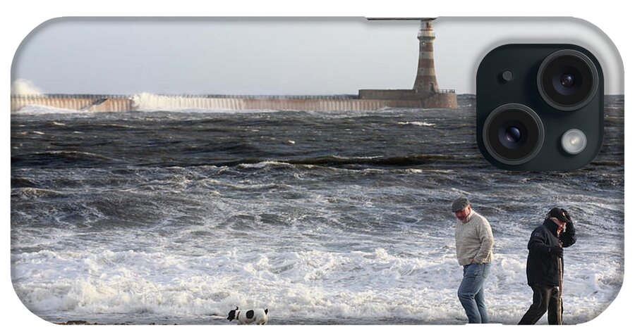 Man iPhone Case featuring the photograph Windy day Roker by Bryan Attewell