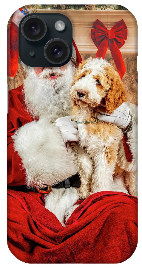 Winston iPhone Case featuring the photograph Winston with Santa 1 by Christopher Holmes