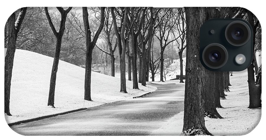 Snow iPhone Case featuring the photograph Winter in Elmwood Cemetery by Jim West