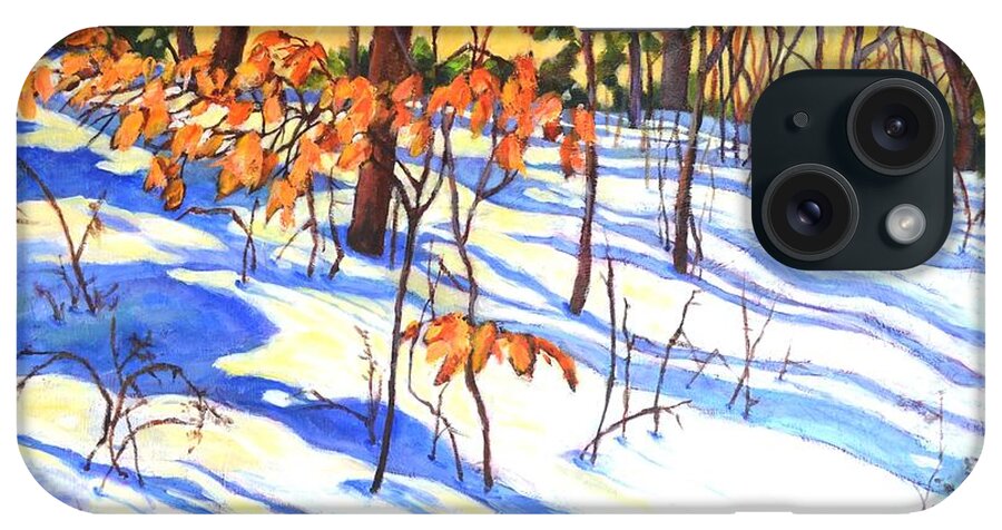 Snow iPhone Case featuring the painting Winter Shadows #5 by Betty M M Wong