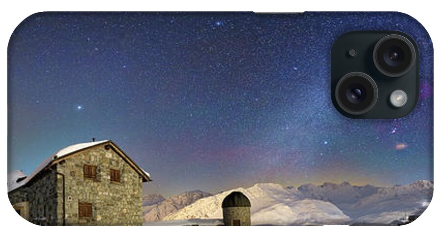 Mountains iPhone Case featuring the photograph Winter Skies over the Tschuggen Observatory by Ralf Rohner
