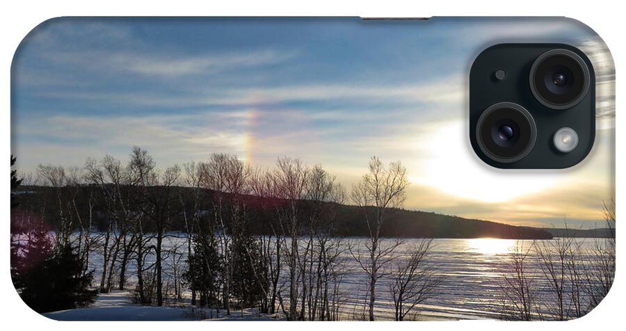 Winter iPhone Case featuring the photograph Winter Sunset Rainbow by Russel Considine