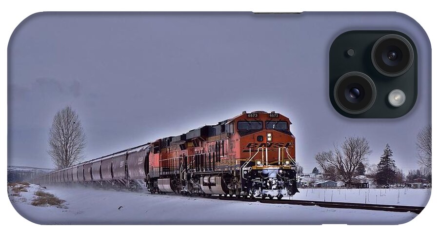 Train iPhone Case featuring the photograph Winter train by Lynn Hopwood