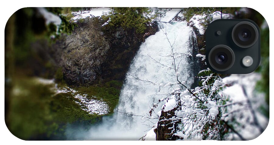 Snow iPhone Case featuring the photograph Winter Waterfall Fanstasy by Janie Johnson