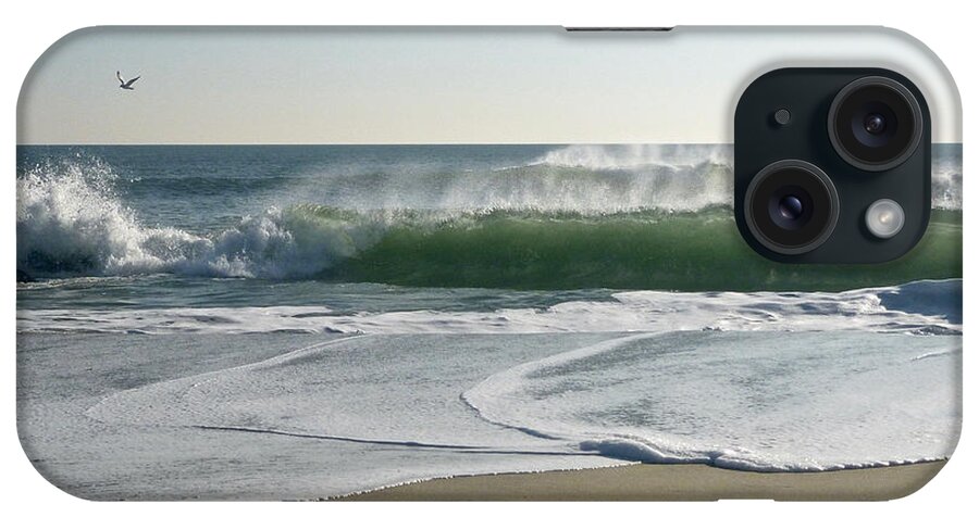 Wave iPhone Case featuring the photograph Winter Wave Dance 2 by Ellen Paull