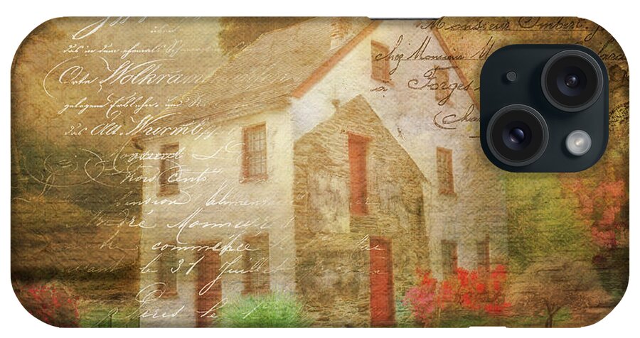 Postcard iPhone Case featuring the mixed media Wish you were here by Fran J Scott