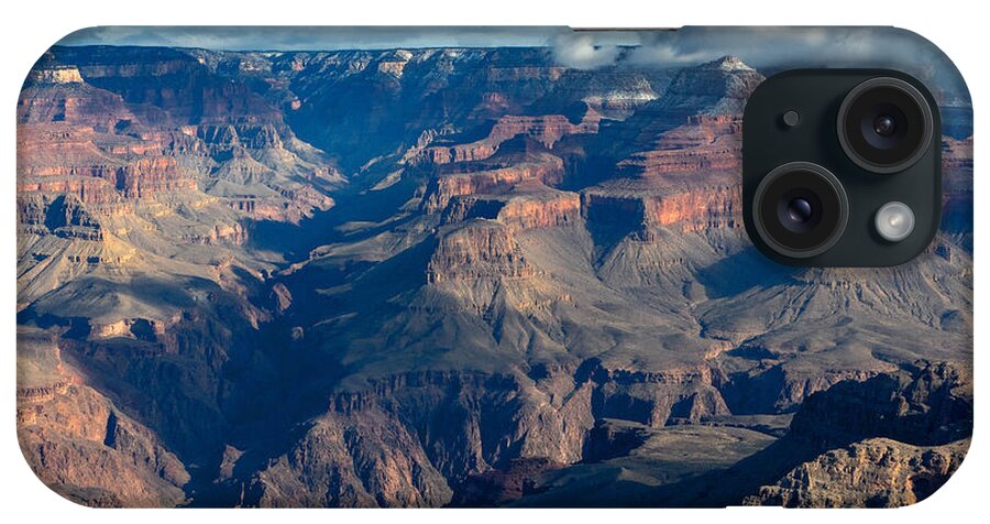 Wispy Clouds Grand Canyon Arizona Landscape Fstop101 iPhone Case featuring the photograph Wispy Clouds over the Grand Canyon by Geno Lee