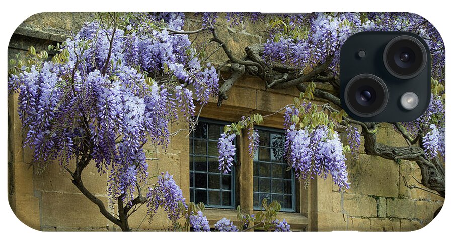 Wisteria iPhone Case featuring the photograph Wisteria on a Cotswold Stone Hotel Broadway by Tim Gainey