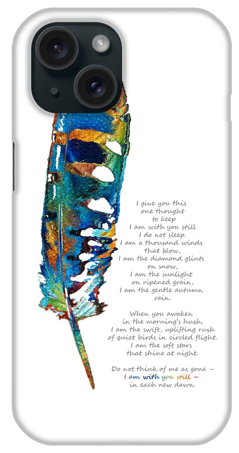 Feather iPhone Case featuring the painting With You Still - Comforting Art - Sharon Cummings by Sharon Cummings