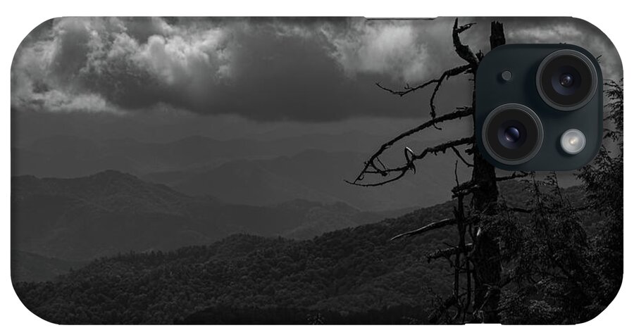 Black And White iPhone Case featuring the photograph Withered on the Mountain by Jamie Tyler