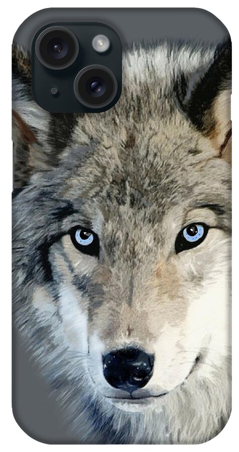 Nature iPhone Case featuring the mixed media Wolf by Judy Cuddehe