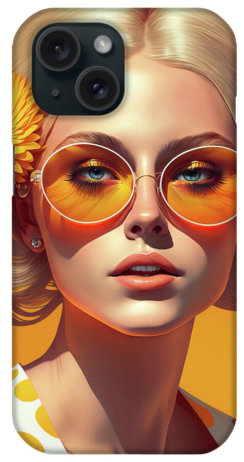 Summer iPhone Case featuring the digital art Woman Portrait 19 Summer Vibes by Matthias Hauser