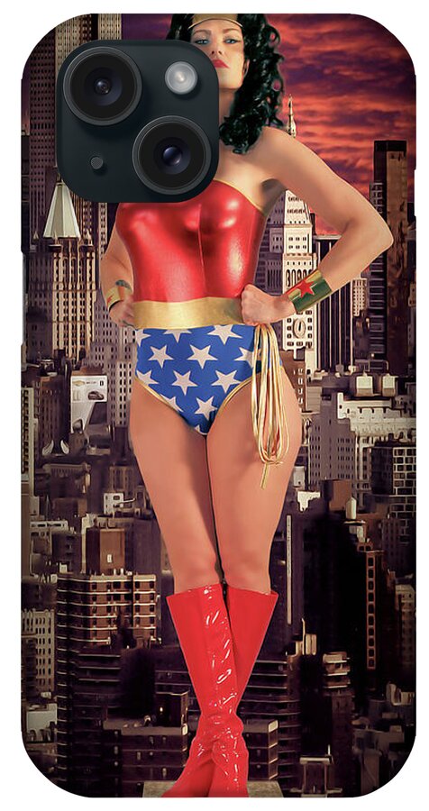 Wonder iPhone Case featuring the photograph Wonder Woman Sentry by Jon Volden
