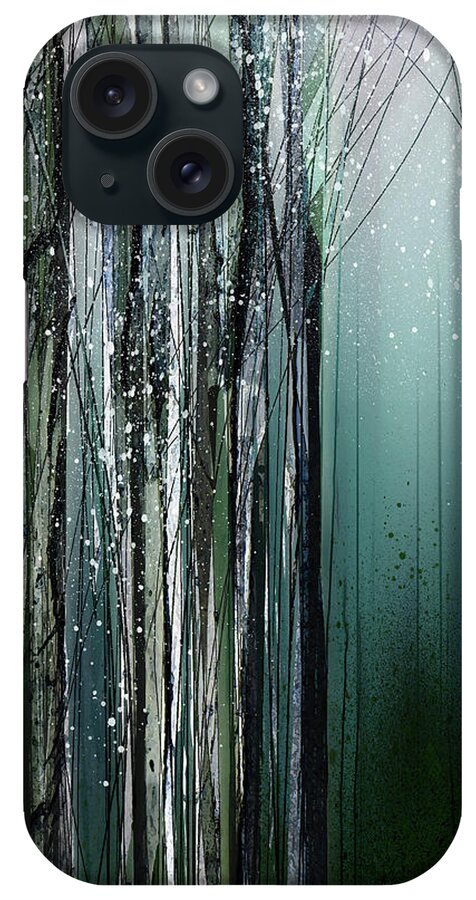 Landscape iPhone Case featuring the digital art Woodland Night by Gina Harrison