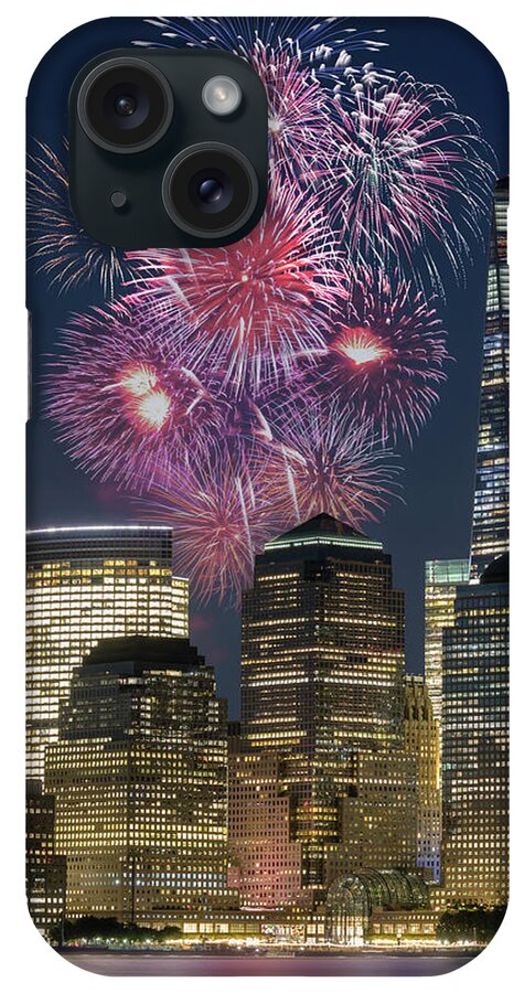 Fireworks iPhone Case featuring the photograph WTC NYC Fireworks by Susan Candelario