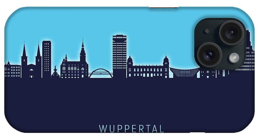 Wuppertal iPhone Case featuring the digital art Wuppertal Germany Skyline #98 by Michael Tompsett