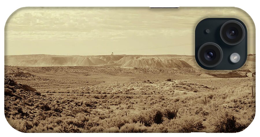 Wyoming Landscape iPhone Case featuring the photograph Wyoming Landscape Mining scene Mono by Cathy Anderson