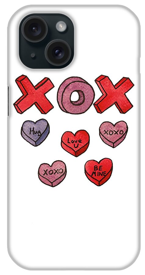 Valentine's Day iPhone Case featuring the mixed media Xoxo by Lisa Neuman