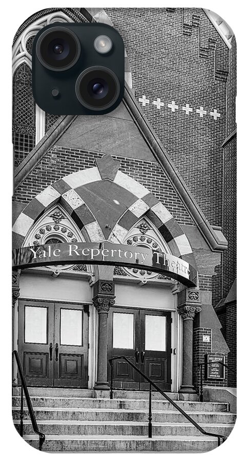 Yale Repertory Theatre iPhone Case featuring the photograph Yale Repertory Theatre BW by Susan Candelario