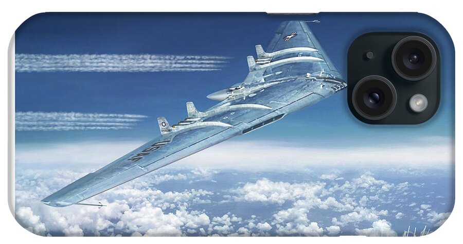 Usaf iPhone Case featuring the digital art YB-49 Flying Wing by Mark Karvon