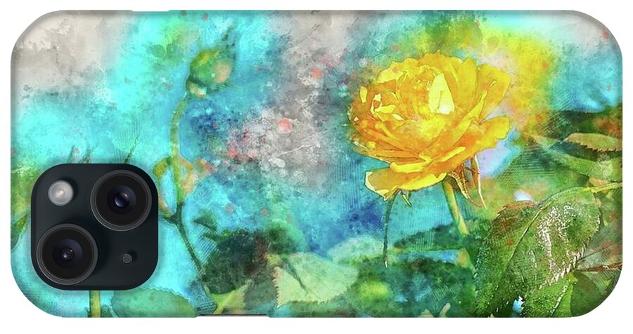 Rose iPhone Case featuring the painting Yellow Rose by Teresa Trotter