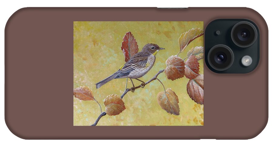 Yellow-rumped Warbler iPhone Case featuring the painting Yellow-rumped Warbler by Barry Kent MacKay