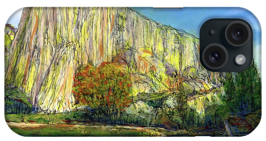  Yosemite National Park iPhone Case featuring the painting Yosemite National Park. by Randy Sprout