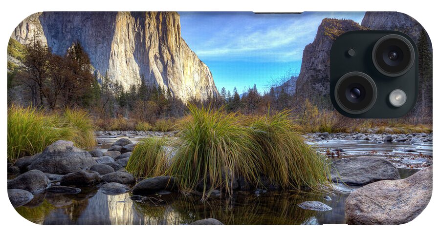 Yosemite National Park Reflections Of El Capitan In The Merced River iPhone Case featuring the photograph Yosemite National Park Reflections of El Capitan in the Merced River by Dustin K Ryan