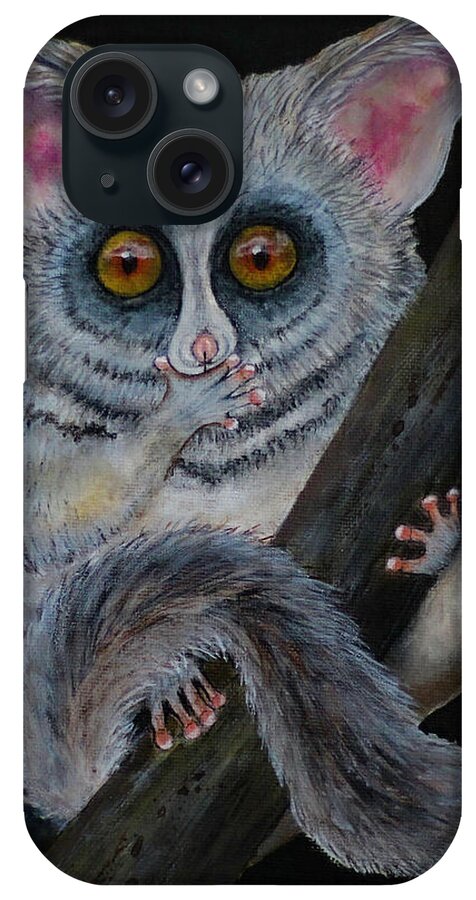 Bushbaby iPhone Case featuring the painting You did what? by Shirley Dutchkowski