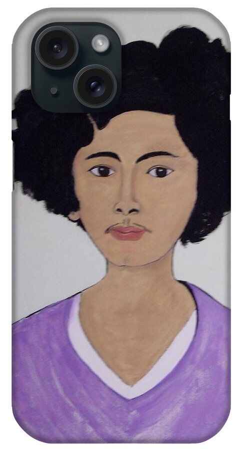 Girl iPhone Case featuring the painting Young Frida by Stephanie Moore
