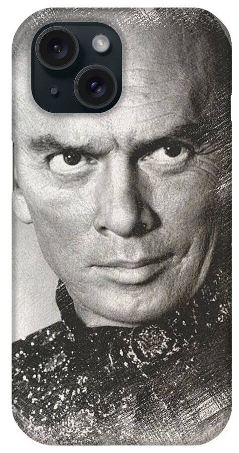 Yul Brynner iPhone Case featuring the drawing Yul Brynner by Teresa Trotter
