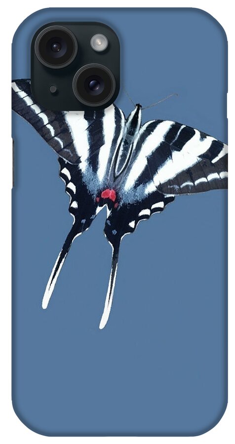Nature iPhone Case featuring the mixed media Zebra Swallowtail Butterfly by Judy Cuddehe
