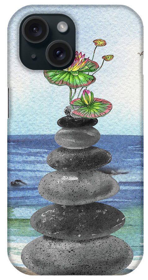 Zen Rocks Cairn Meditative Tower With Morning Glory Flower Watercolor Jigsaw  Puzzle by Irina Sztukowski - Fine Art America