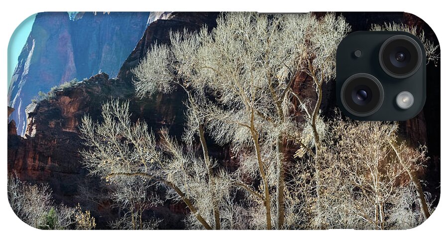 Zion National Park iPhone Case featuring the photograph Zion National Park Riverside Trees by Kyle Hanson